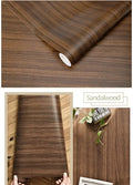 PVC waterproof self-adhesive wallpaper in wood grain design, ideal for furniture, walls, and cabinets for home decor.