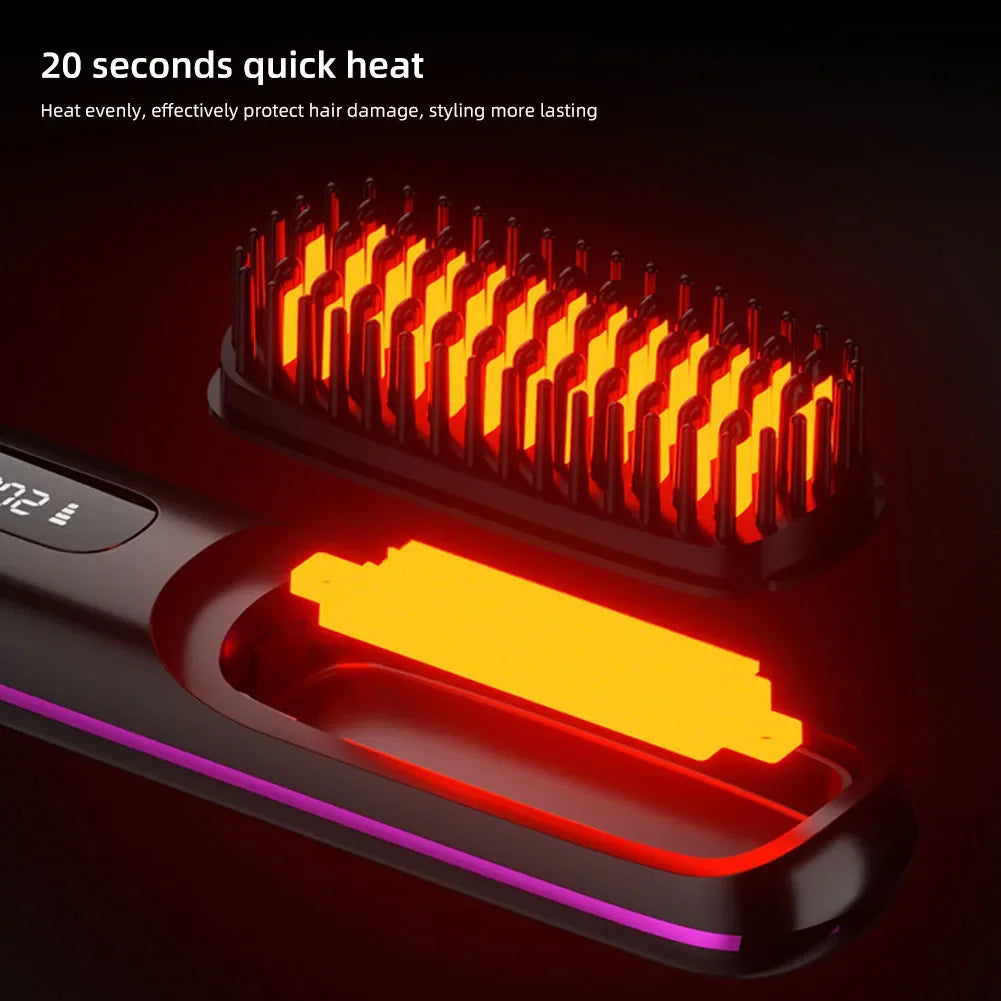 Showlu Smart General cordless hair straightener comb with fast heating and 35W power, shown in a close-up image.
