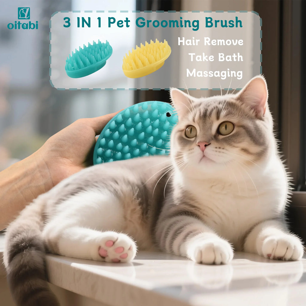 Showlu Smart General pet hair removal brush showing its bristles and ergonomic handle for removing pet hair from furniture and clothing.