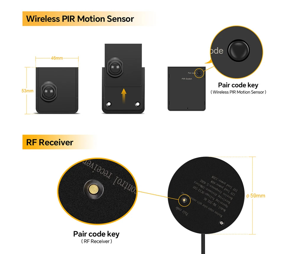 Showlu Smart COB Motion Sensor LED strip light kit with flexible strip, motion sensor, and power adapter for easy installation.