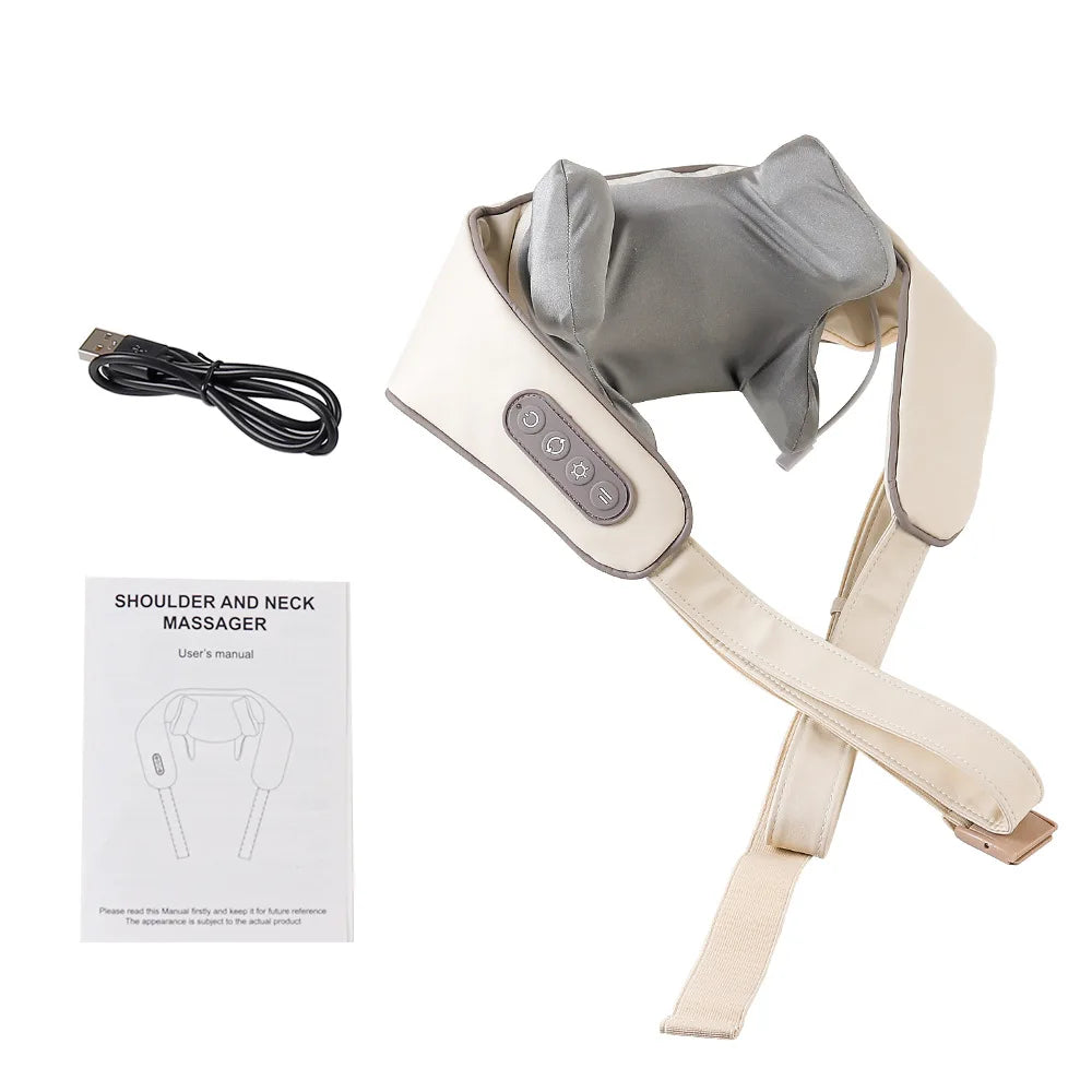 Showlu Smart General electric deep tissue neck and shoulder massage shawl with built-in massagers and adjustable settings.