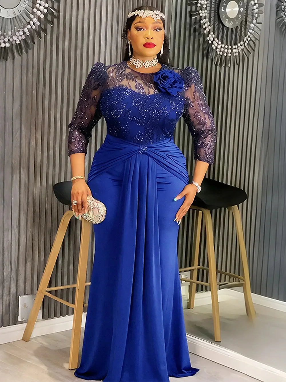 Plus Size Lace Wedding Party Long Dress 2026 African Dresses for Women Dashiki Ankara Evening Gown Elegant Ladies Clothes