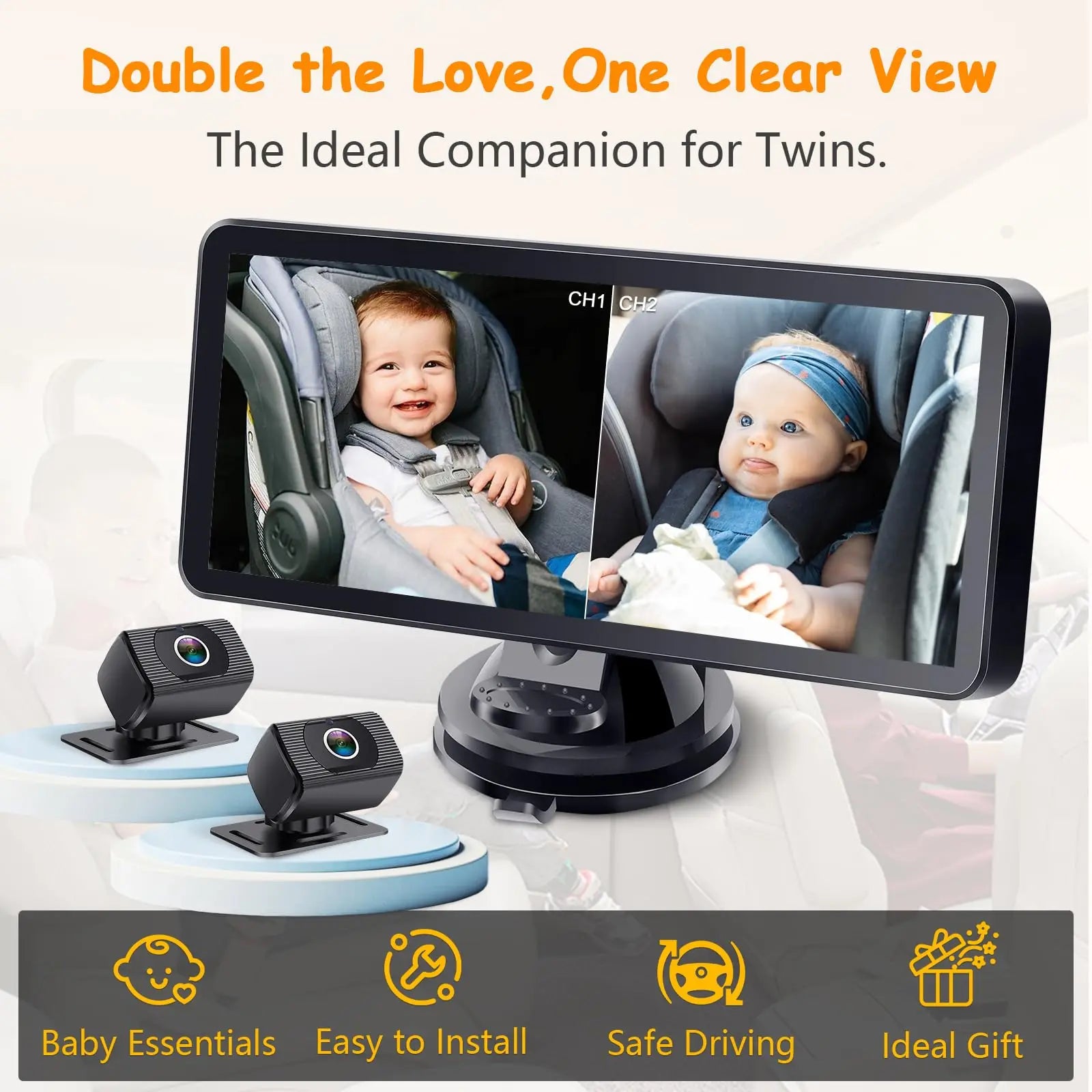 Baby car camera by Showlu Fashion Store showing a compact camera device designed for vehicle safety and monitoring.
