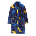 Childdkivy Kids flannel pajamas robe in cartoon design, soft and cozy bathrobe for children aged 4 to 16 years.
