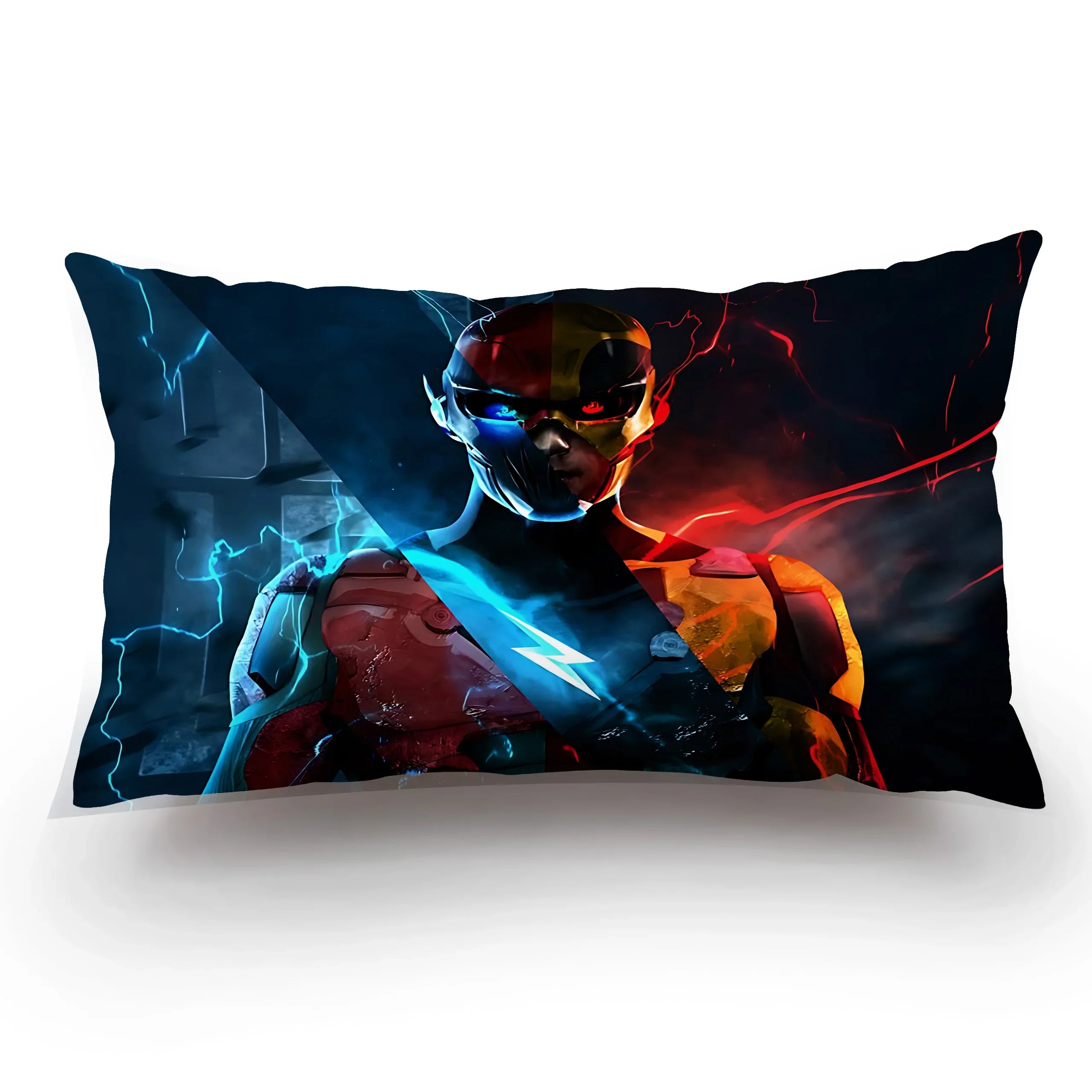 Double-sided plush cushion cover featuring The Flash cartoon design, perfect for Marvel fans, by SHOWLU FASHION STORE.