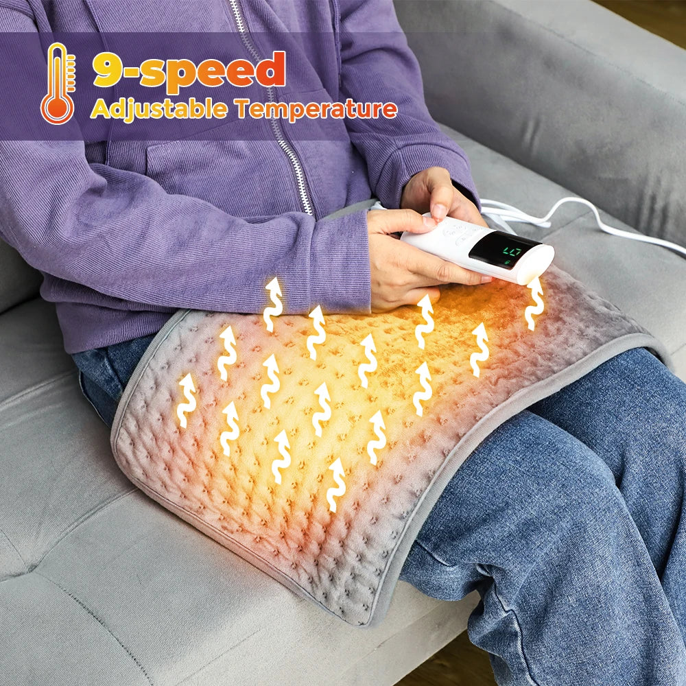Showlu Smart General electric heating pad with adjustable temperature and timer, plush warm mat for comfort and heat therapy.