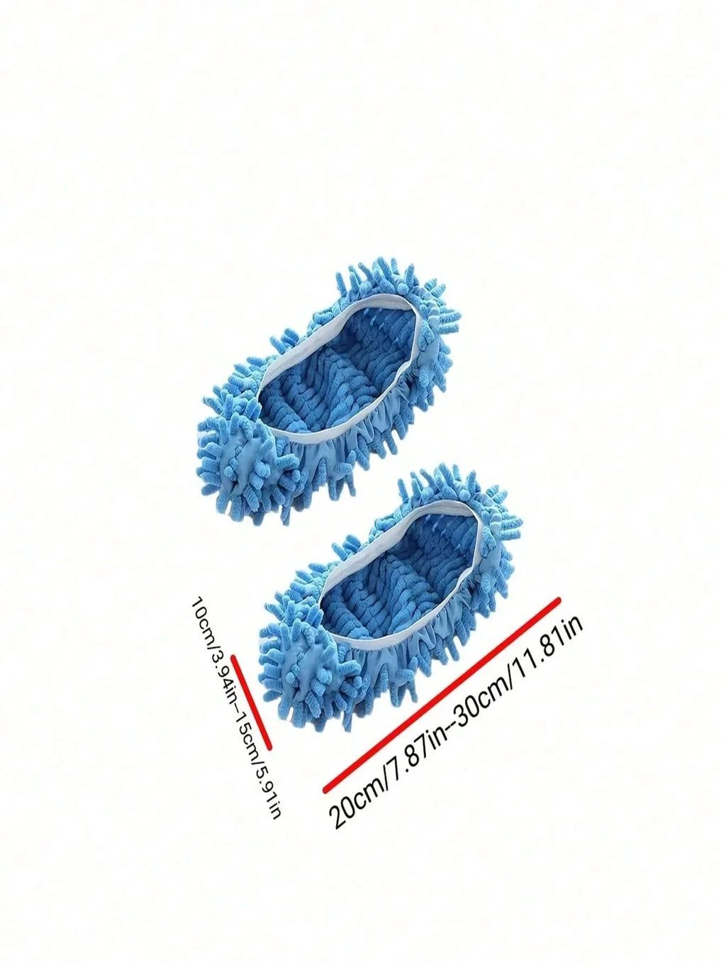 Showlu Fashion microfiber mop slippers, washable dusting socks in blue and gray, designed for easy cleaning and dust removal.