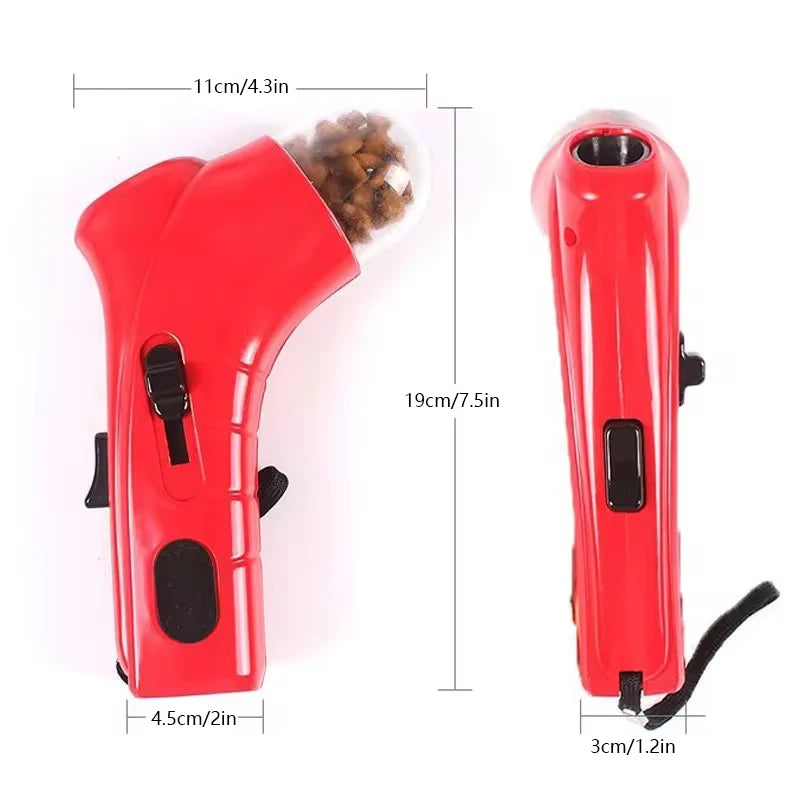 Showlu Smart General Dog Treat Launcher, an interactive pet training toy with a sleek design for engaging play and training sessions.