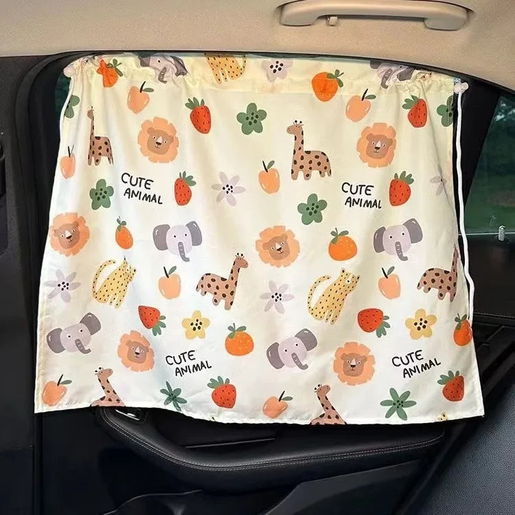 Showlu Smart General baby car window shade blocking sunlight to keep the interior cool and protect your child's eyes.