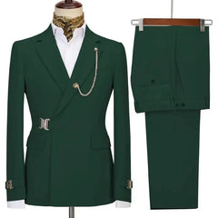 Elegant Men's Suits 2 Pieces Blazer Pants Italian Design Notched Lapel Party Wedding Slim Fit Costume Homme (Blazer+Pants)