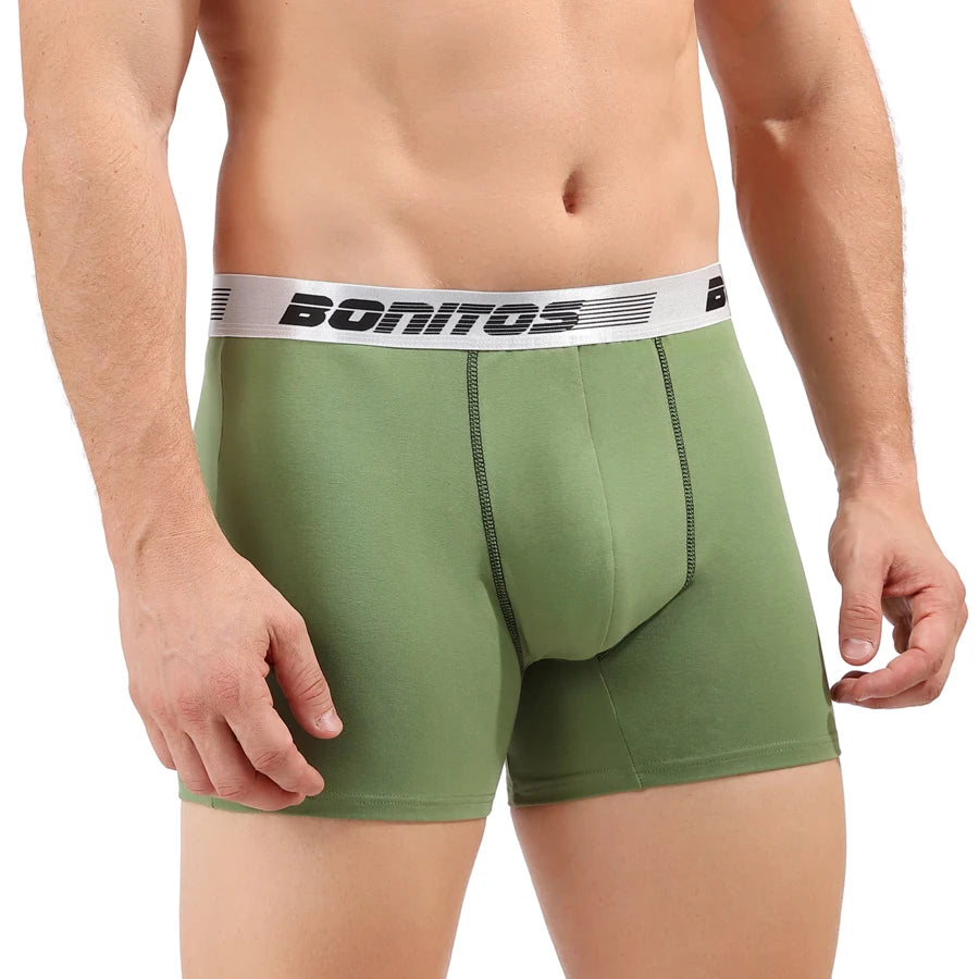 Men's cotton print boxer shorts by Showlu Fashion Store featuring soft knit fabric and colorful, comfortable underwear design.