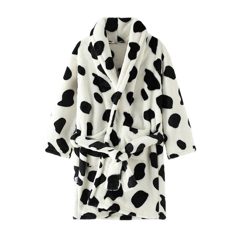 Childdkivy Kids flannel pajamas robe with cartoon design, soft bathrobe for children aged 4 to 16, from SHOWLU FASHION STORE.