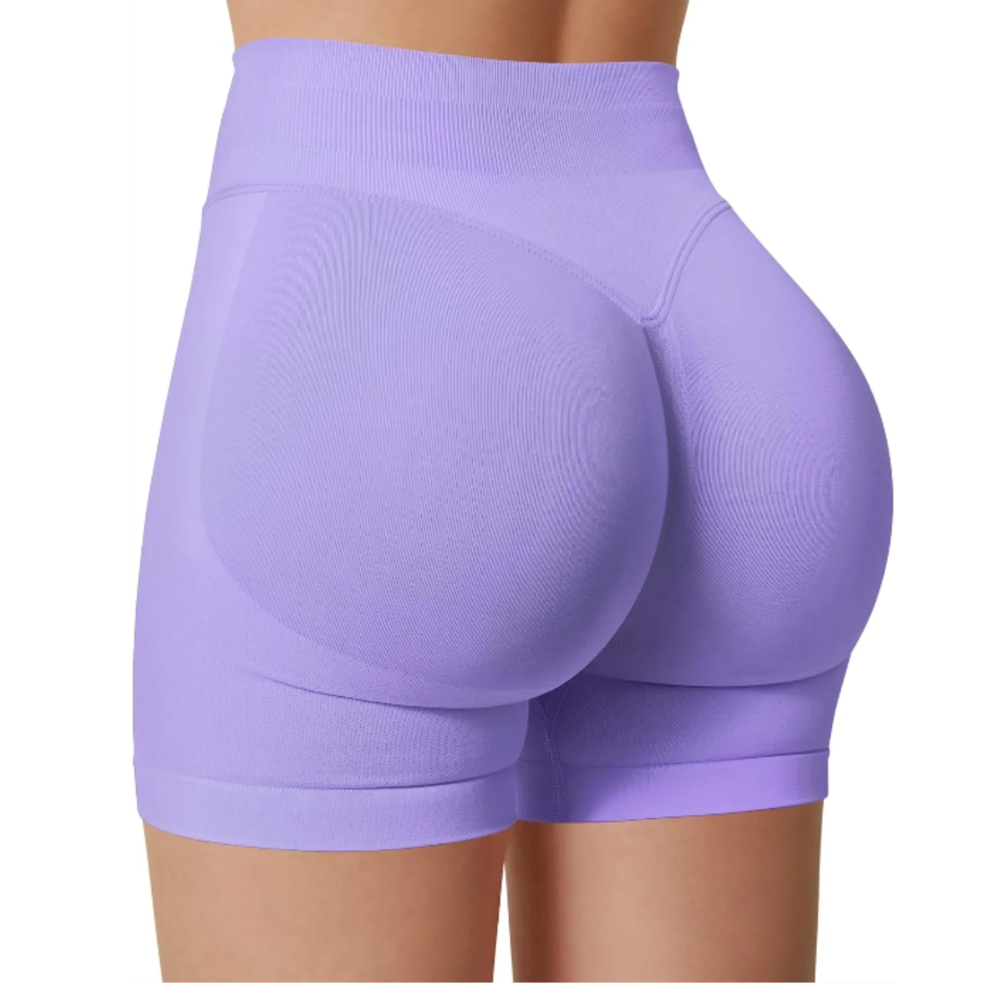 High waisted MEHEOL women's yoga shorts made of nylon spandex, suitable for running and active wear.