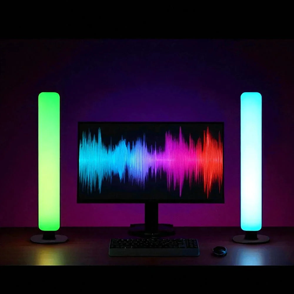 Showlu Smart RGB Atmosphere Night Light with remote control, featuring colorful lighting and modern design for ambient home decor.