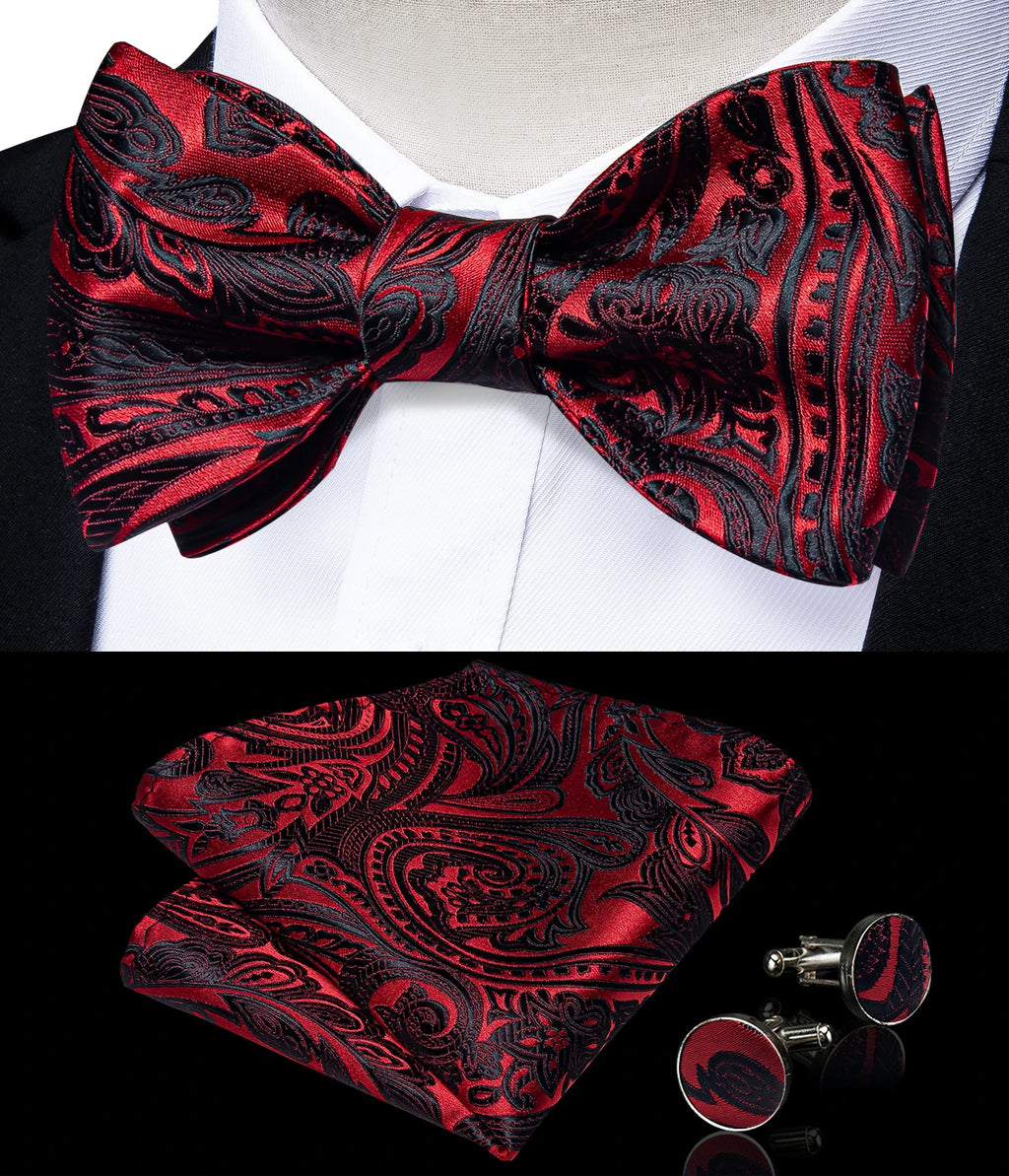Brand New Men's Bow Tie Teal Green Blue Paisley Floral Silk Bow Tie Wedding Party Butterfly Bowknot Men Tie Accessories DiBanGu