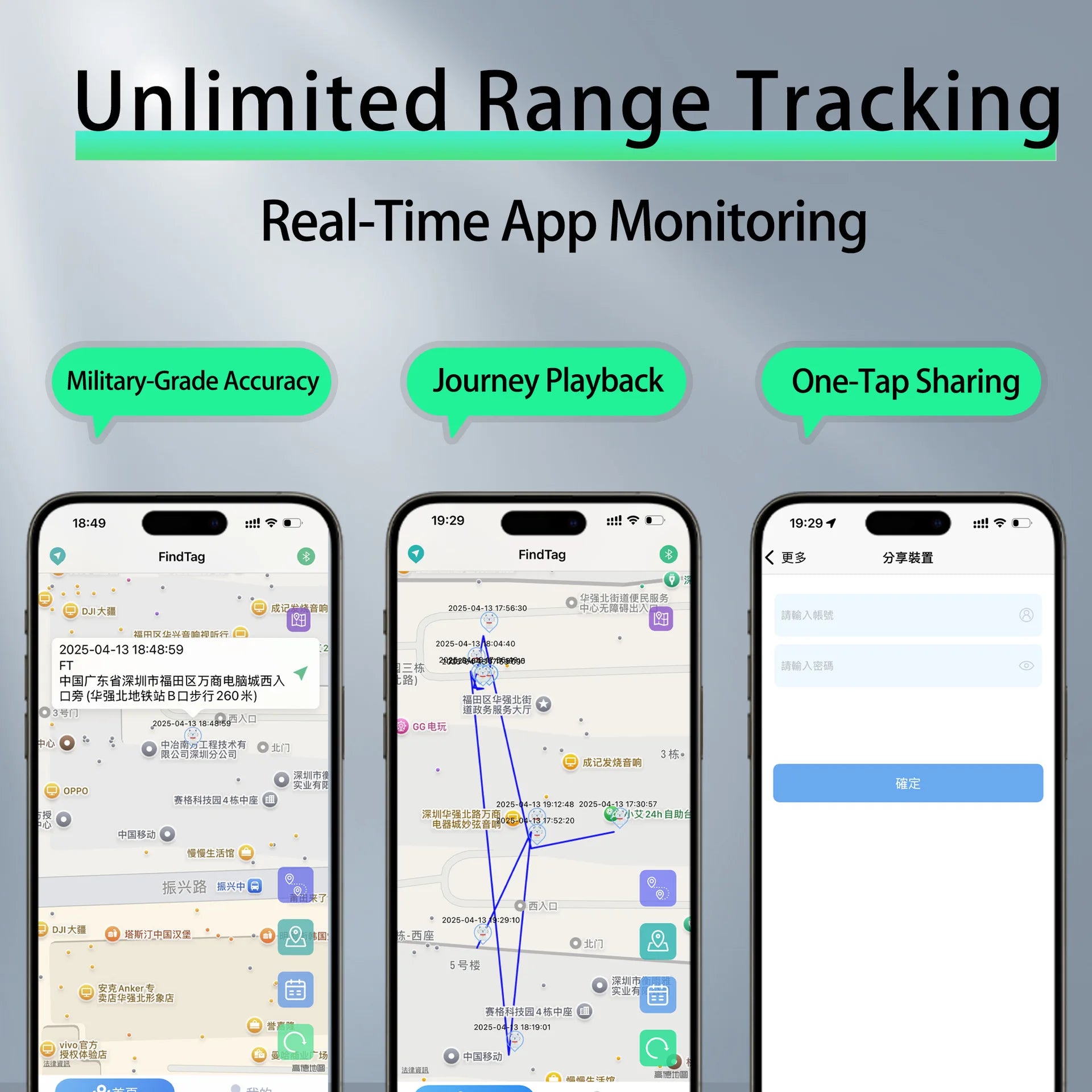 Waterproof Showlu Anti-Lost AirTag tracker attached to pet collar, designed for tracking pets and kids with smart tag technology.