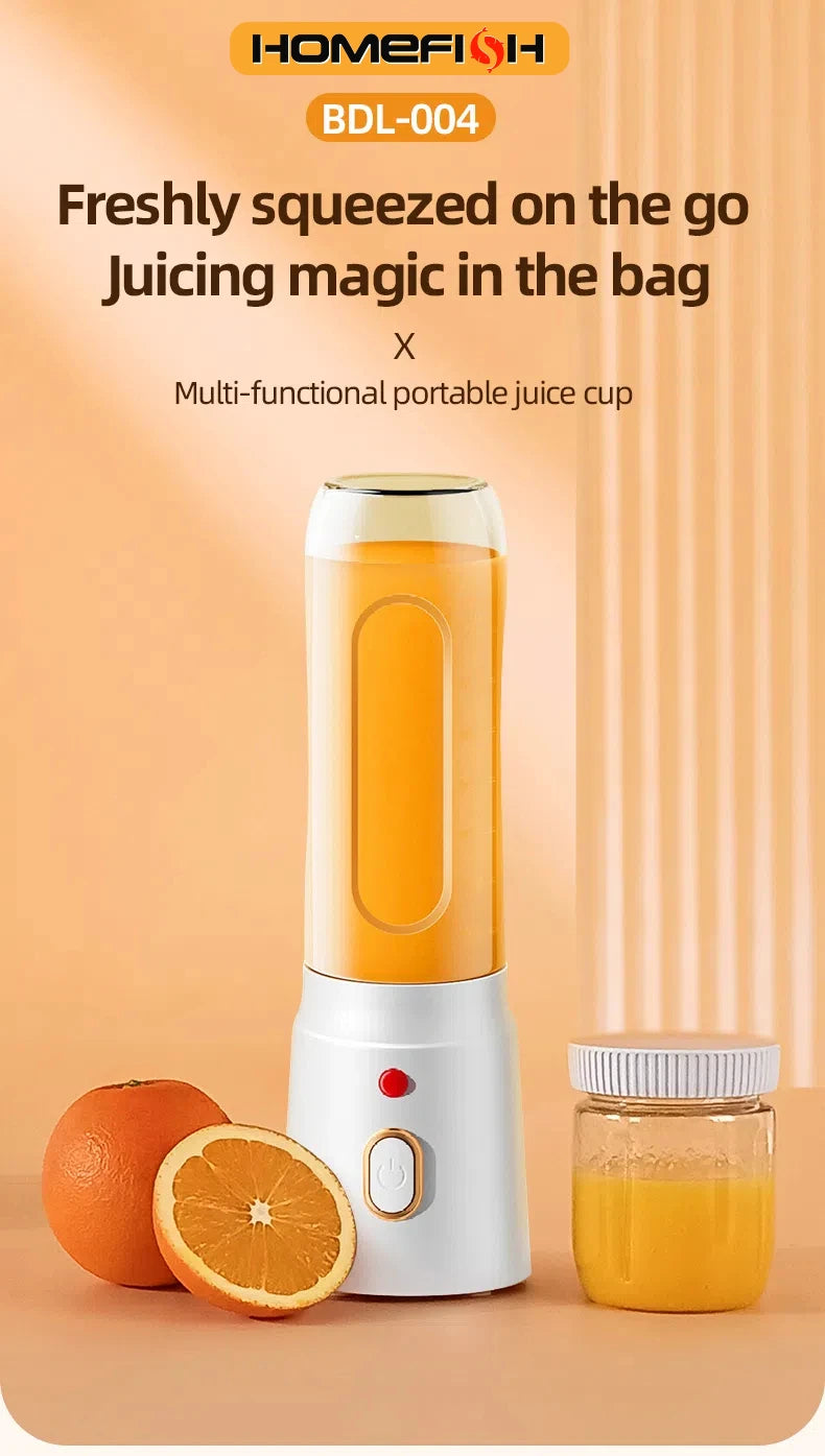 Showlu Smart General HOMEFISH Portable USB Blender with 500ML capacity, compact design, and sleek black finish.
