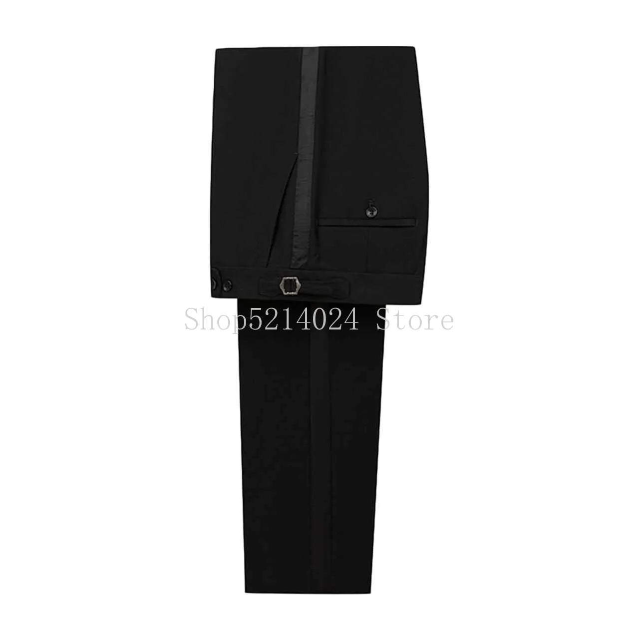 Showlu Fashion men's formal trousers, tall fit tuxedo pants with classic design, suitable for business, parties, or special occasions.