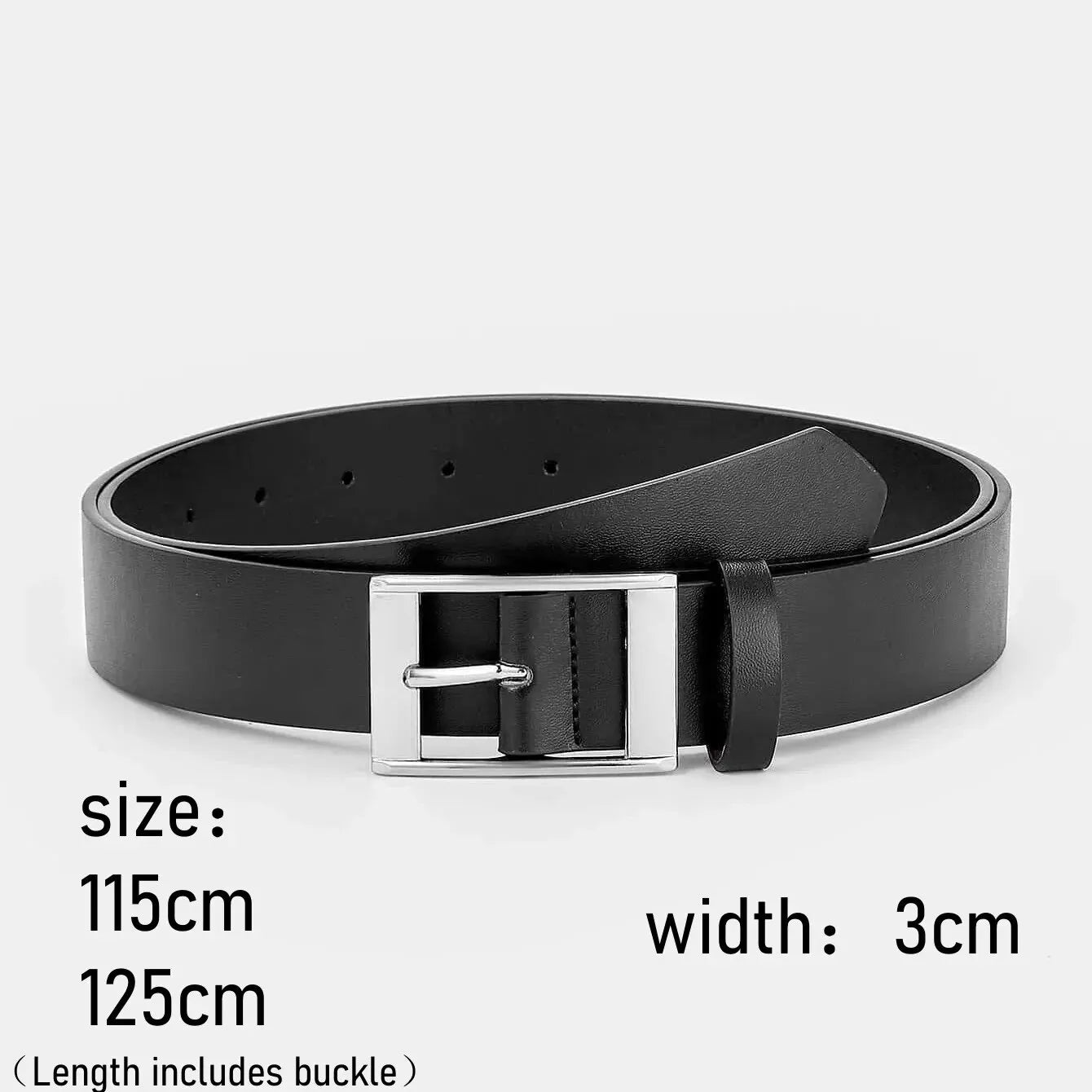 Men's faux leather belt with pin buckle, casual and business style, by Showlu Fashion featuring a sleek design and versatile look.