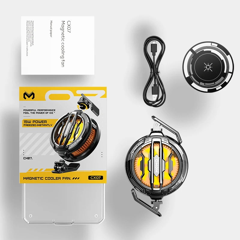Showlu Smart General phone cooling fan with adjustable blades and USB connection, designed to keep smartphones cool during use.