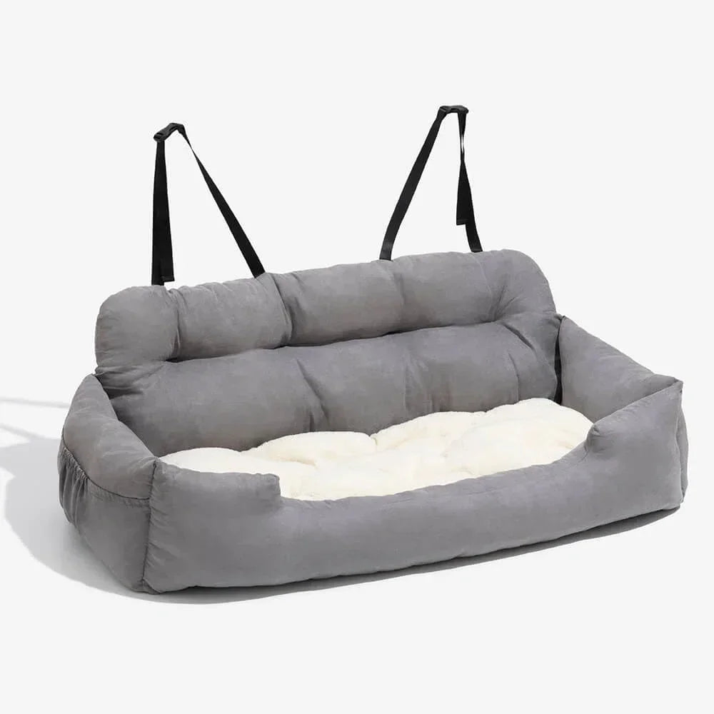 Showlu Fashion VOFORD large dog car seat cover in thickened suede, designed as a travel hammock with side flaps for pet protection
