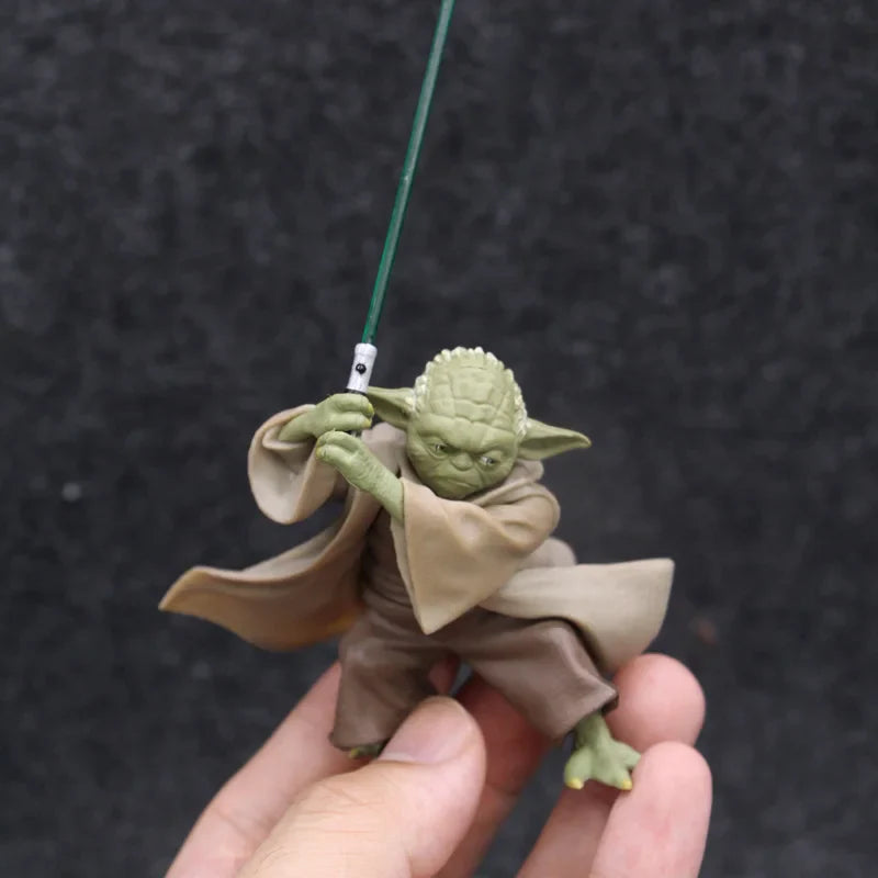 Bandai Star Wars Mandalorian Master Yoda 10cm PVC action figure, detailed model with iconic features from the series
