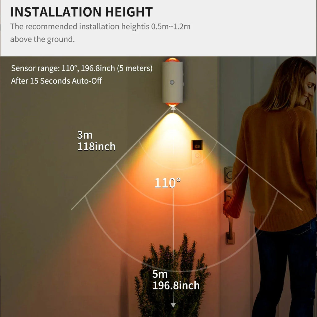 Colorful GlowSense™ Motion Light by TLEDMP Store showing the 7-color smart wireless glow in a dark room setting.