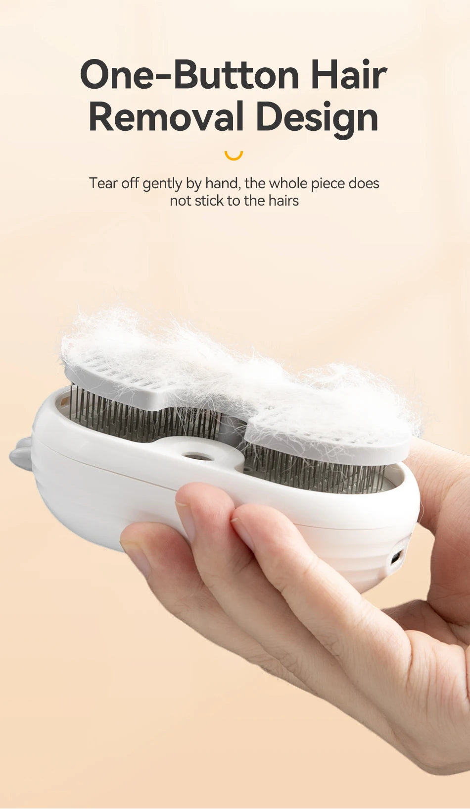 Showlu Smart General plastic cat grooming brush with fine teeth for gentle pet hair detangling and grooming.
