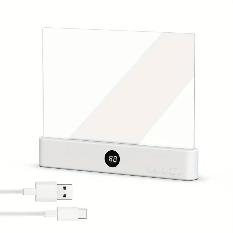 GlowRead rechargeable book light from MZvul Factory, eye-friendly dimmable reading lamp with adjustable brightness for comfortable reading.