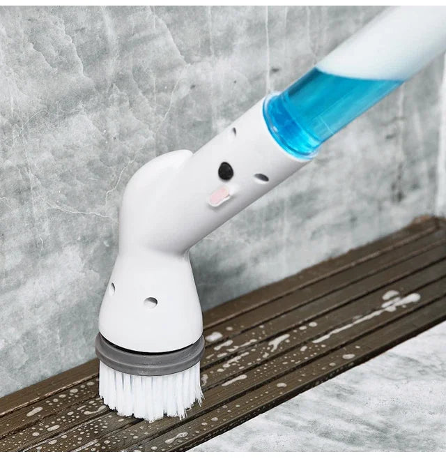 Showlu Smart 7-in-1 cordless electric spin scrubber with multiple brush heads for deep cleaning of surfaces