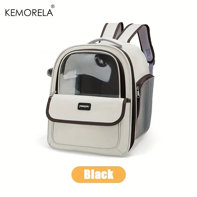 Large mesh pet carrier backpack by Showlu Fashion for cats and medium dogs, featuring breathable mesh and comfortable straps.