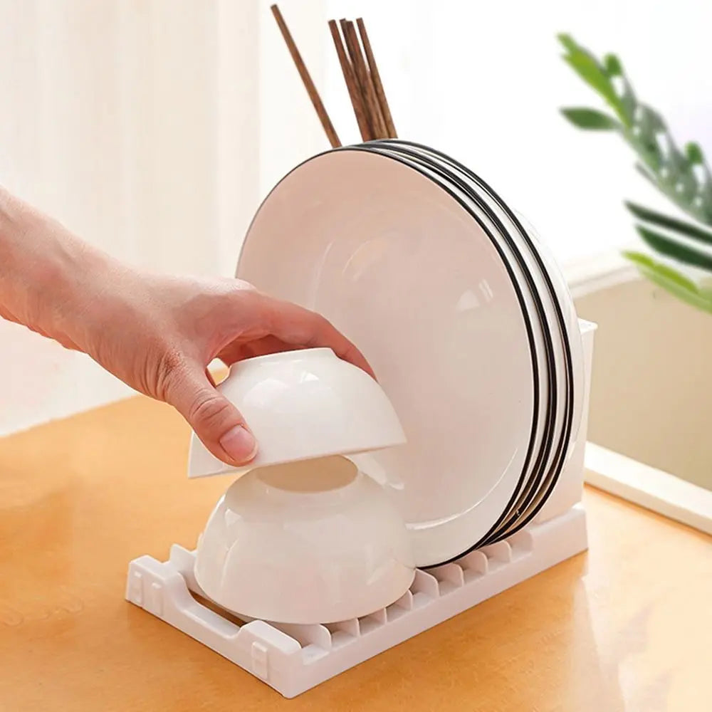 Showlu Smart General foldable dish drying rack with multiple wire tiers and a compact design for kitchen countertop use.