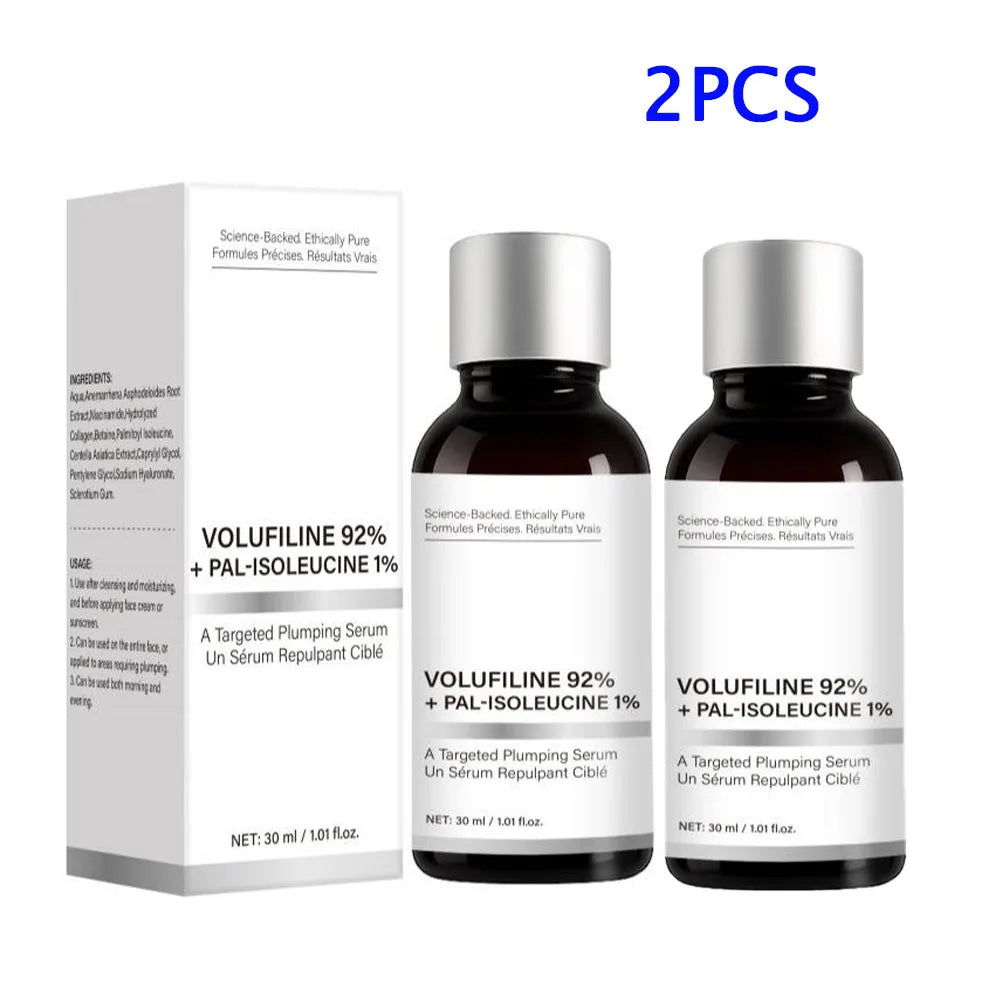 Volufilin face serum with niacinamide and hyaluronic acid, hydrating and plumping dry skin for a smooth, refreshed complexion.