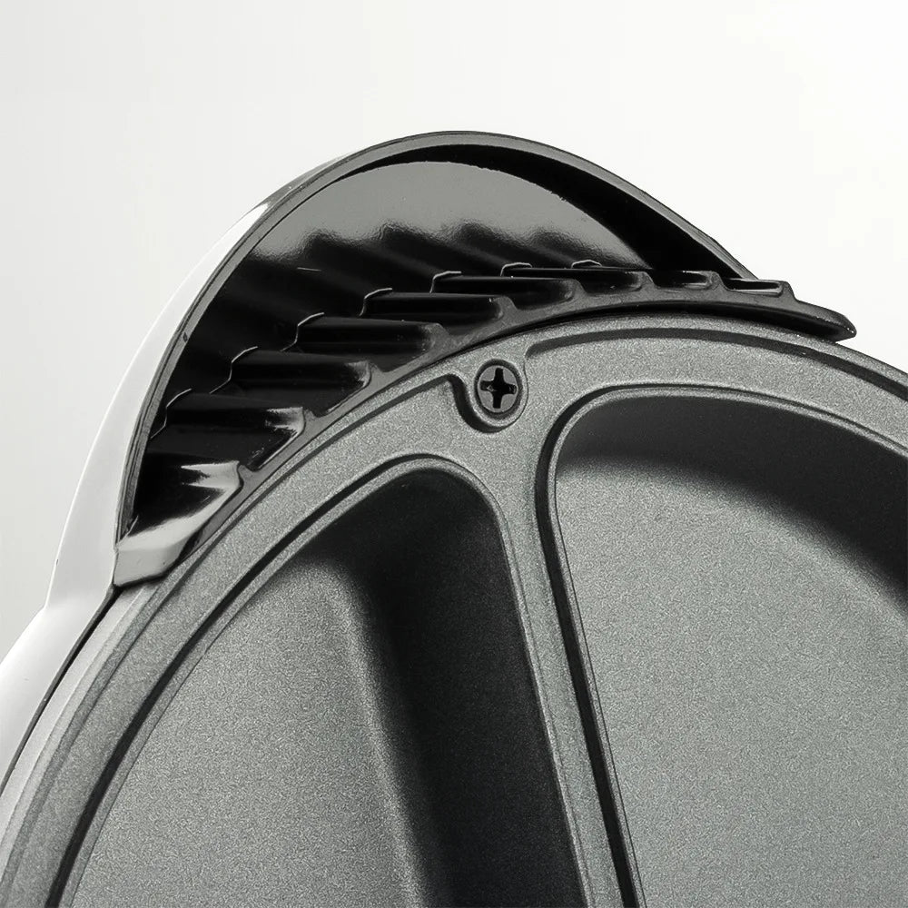 Showlu Smart Electric Crepe and Pizza Maker with 850W power and non-stick surface, showing the appliance's compact design and cooking surface.