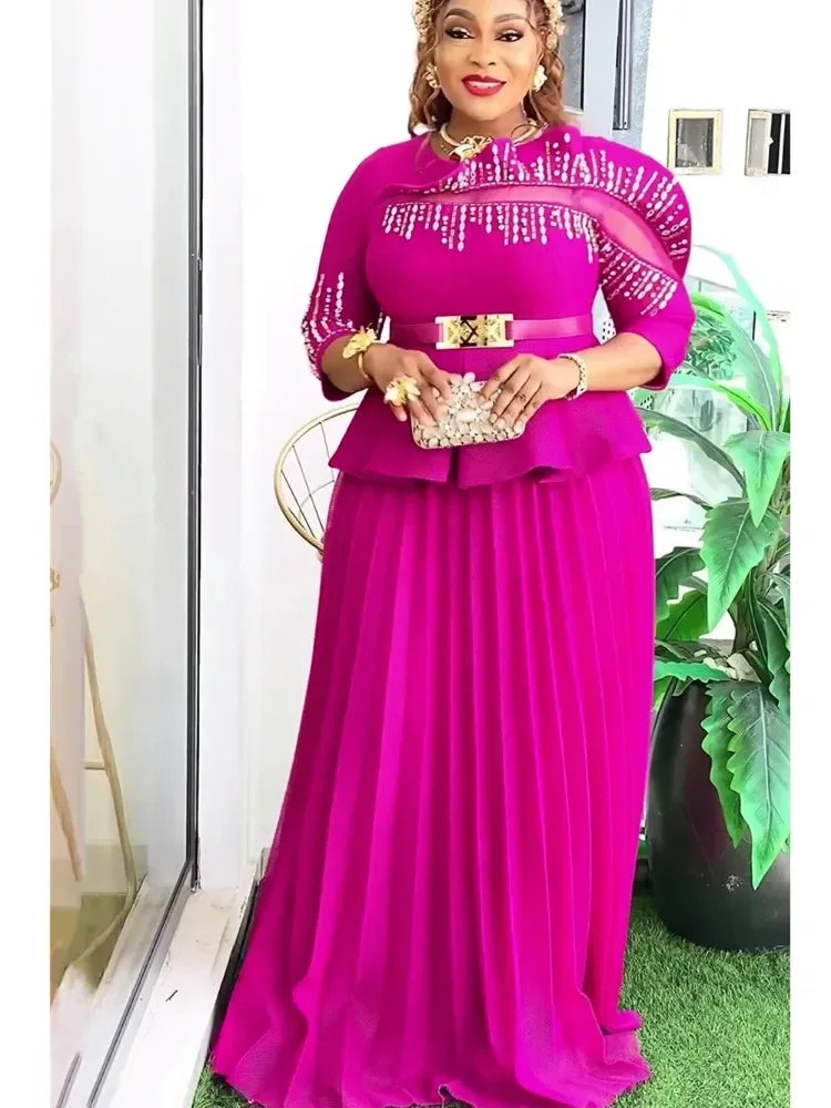 African Dashiki Ankara long dress by SHOWLU FASHION, plus size party robe with vibrant patterns and flowing fabric.