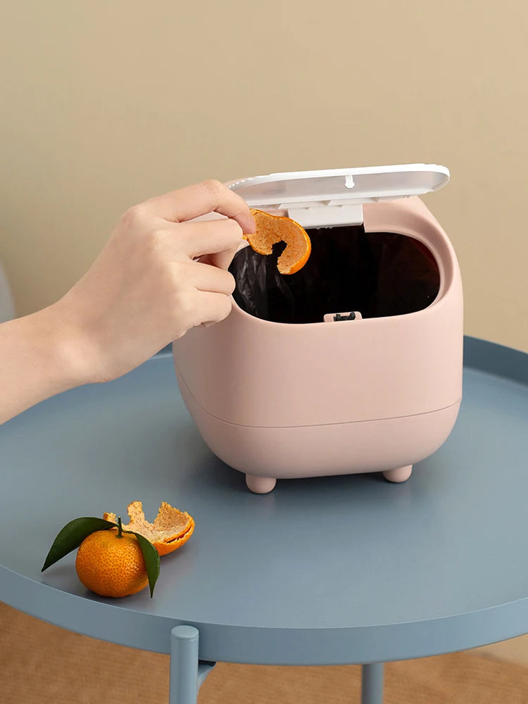Showlu Smart General mini bathroom trash can with removable lid and compact design for easy waste disposal.