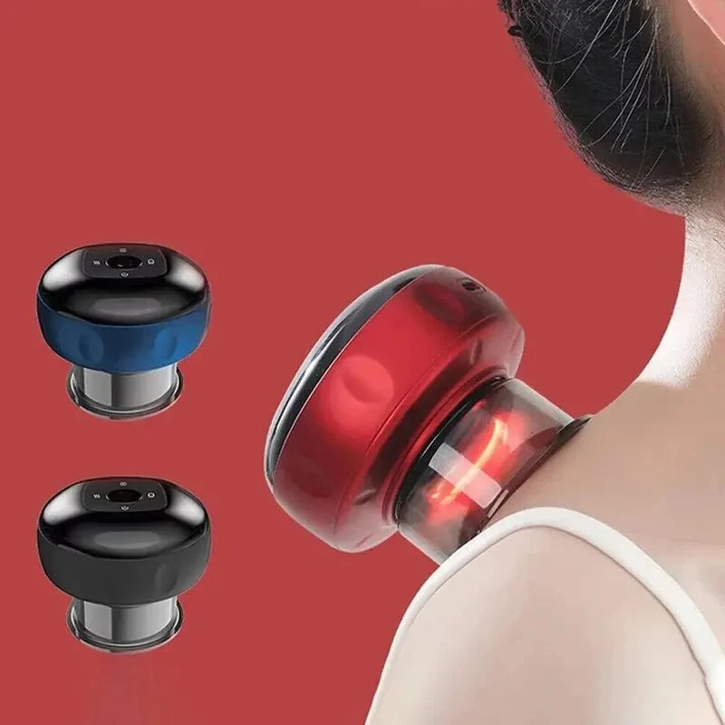 Electric heated cupping massager for back and neck by Showlu Fashion Store, featuring ergonomic design and adjustable heat settings.