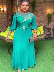 Elegant African Dresses for Women 2025 New Autumn Africa Clothing Plus Size Wedding Party Long Dress Dashiki Ankara Outfits Robe
