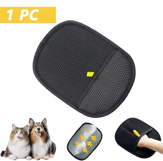 Showlu Smart General reusable pet hair gloves with textured surface for removing pet fur from furniture and clothing.