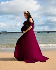 Fashion Sexy Maternity Long Dresses White Shower Cotton Dress Stretchy Pregnancy Photography Dress Chiffon maternity lace dress