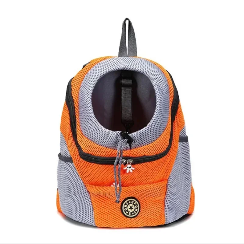 Showlu breathable nylon dog backpack carrier with reflective strips, designed for comfortable pet travel and visibility.