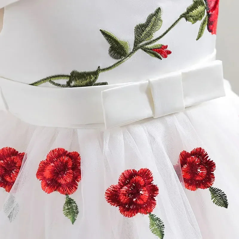 Summer flower girl dress for kids, sleeveless formal party dress for girls aged 3-10, by Showlu Fashion Store.