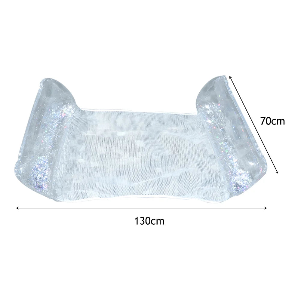 Showlu Smart inflatable water mat featuring a pool lounger and surfboard design, made of durable PVC for floating on water.