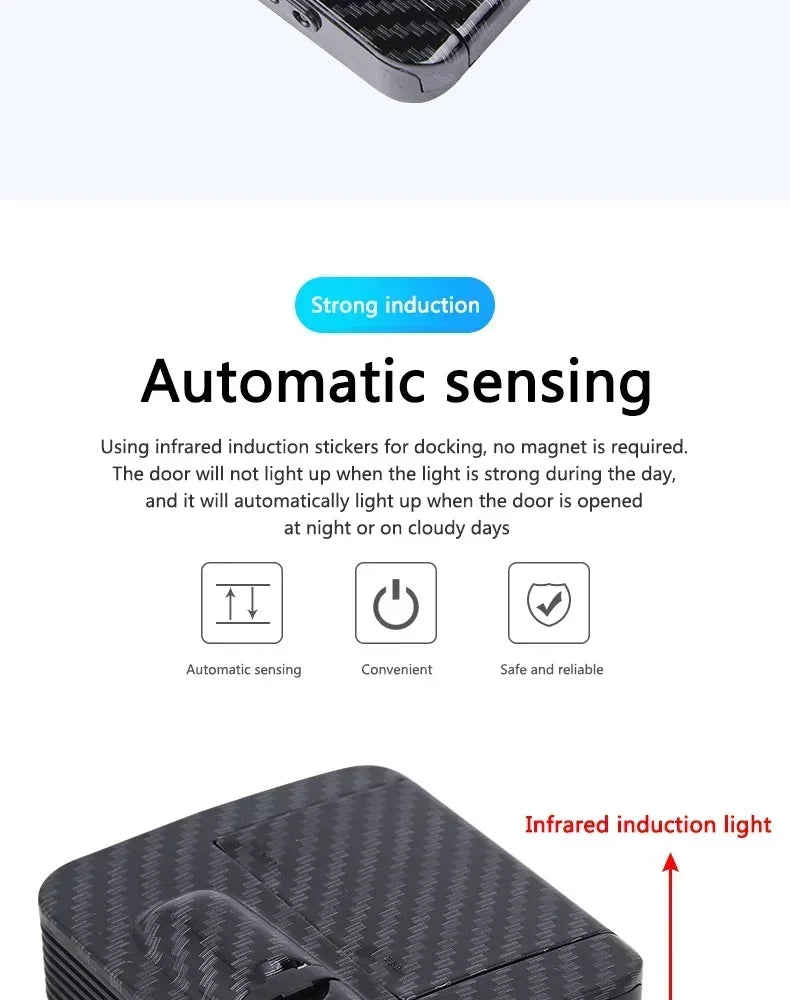Showlu Smart General car door logo projector displaying illuminated logo on ground when door is open.