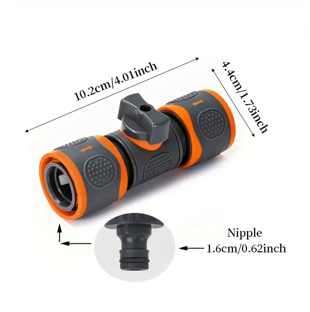 Showlu Smart General quick connect shutoff valve hose adapter with easy-to-use connection for garden and irrigation hoses.
