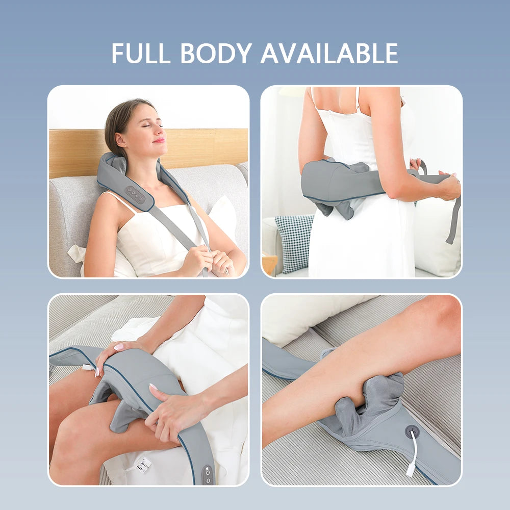 Showlu Smart General electric deep tissue neck and shoulder massage shawl with adjustable heat and vibration features.