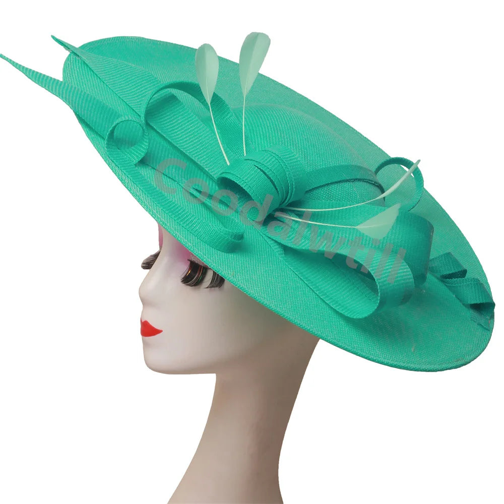 Pink Derby Big Fascinator hat headband with large floral detail, elegant wedding and race millinery accessory for women
