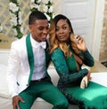 White Jacquard  Wedding Tuxedos Green Shawl Lapel Groom Tuxedos Fashion Men Blazer 2 Piece Suit PromDinner Jacket