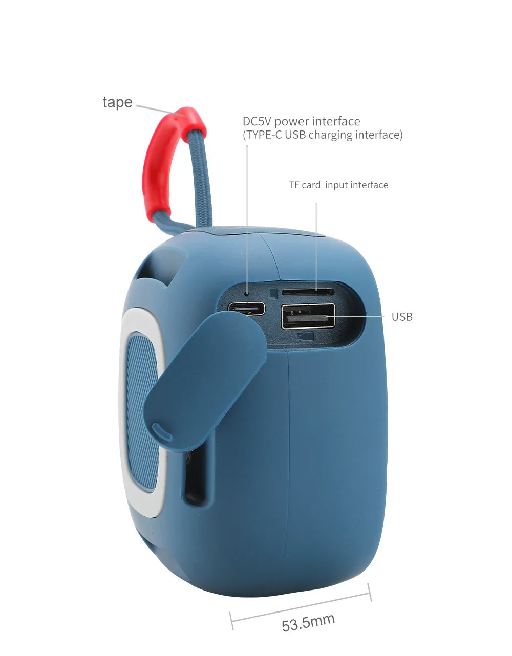 Mini Bluetooth speaker from Showlu Fashion Store, showing a compact black wireless speaker with control buttons and a sleek design.
