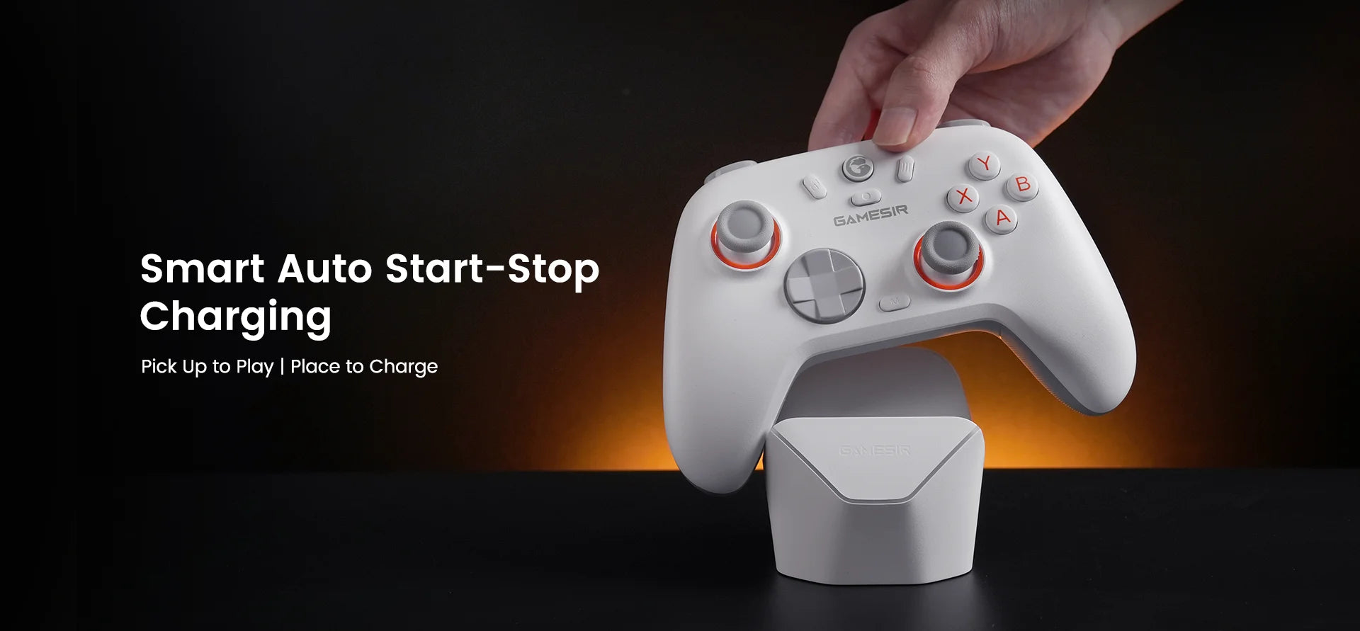 Showlu Smart General GameSir RGB controller charging dock stand with LED lighting and multiple charging slots for gaming controllers.